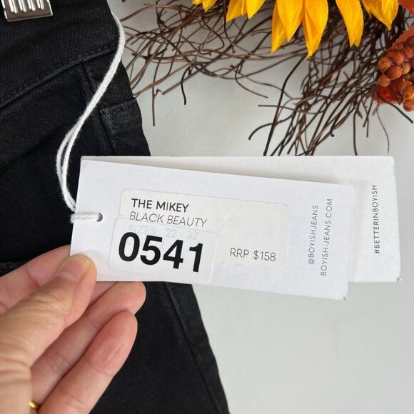 Boyish THE MIKEY High Waist Wide Leg Jeans Sz 26 in BLACK BEAUTY - Picture 3 of 11